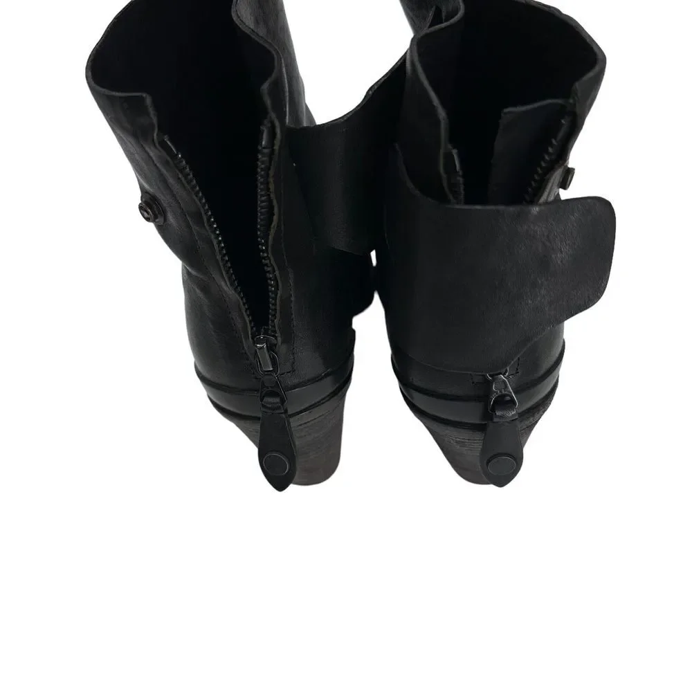 Ladies rag &‎ bone Kerr Back-Tab Boots 40 / 10 Black Leather Booties